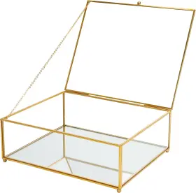 Redhugo 445035452487 Large Glass Display Case Handmade Mirrored Bottom Boxes For Glas