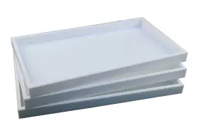 Ax-ay-abhi-40882 Regal Pak 3-piece 1-inch Deep White Full Size Plastic Stackable Jewelry Tray 14 3/4 X 8