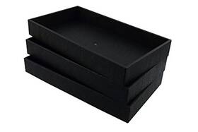 Regal Pak Mp 30-1013p P3 3-piece 2-inch Deep Black Full Size Plastic Stackable Jewelry Tray 14 3/4 Inch X