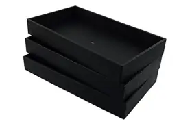 30-1013p Regal Pak Mp P3 3-piece 2-inch Deep Black Full Size Plastic Stackable Jewelry Tray 14 3/4 Inch X