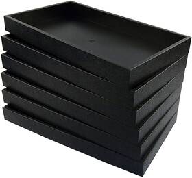 Rj Displays 731946160106 6 Pack Black Plastic Stackable Jewelry Display Trays Fits Standard Inser