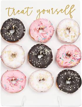 Rmeosye 20220311dwty Donut Wall Display Stand Reusable Holder Board Rustic Wood Doughnut Foo