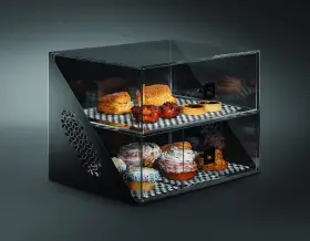 Bd144 Rosseto Mosaic Wide 2 Drawers Black Matte Bakery