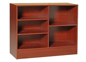 Cw4c Roxy Display 48 Inch Cherry Wood Wrap Counter With Adjustable Height Rear Shelving