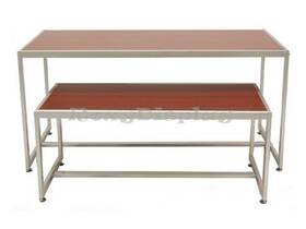 Roxy Display Rk-ta2ch Cherry Table Set With Matte Silver Frame Racks Stands #rk-ta2ch