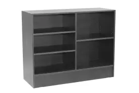 Sc-cw4bk Roxy Display 48 Inch Black Wood Wrap Counter With Adjustable Height Rear Shelving