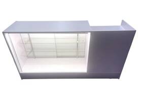 S&l Store Fixtures 2in1blk 2-in-1 Combo Counter - 4ft Full Vision With 2 Ft Register Stand Led