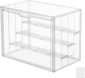 Sa085 Sankeu 4-tier Clear Acrylic Display Case With 3 Adjustable Shelves For Collectibles