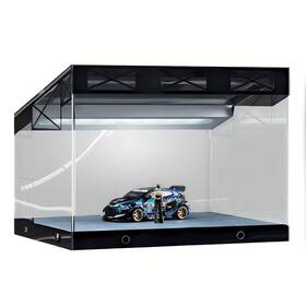 Scenpoch Scen430 1/64 Diecast Car Display Case - Clear Acrylic Showcase With Led Lights For Ho
