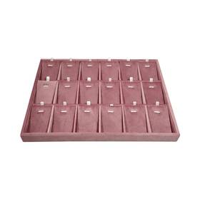 Scikheft Qizhi153 18 Grid Stackble Pendant Display Tray Pink Velvet Jewelry For Selling Je