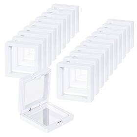 Sdoot 751565010057 Coin Display Frame White 3d Floating Holder Stands 20 Pack Co