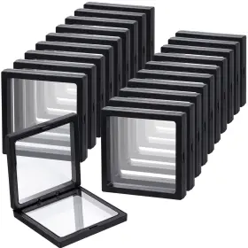 Sj018z-1 Sdoot Black 3d Floating Frame Display Holder Stands Coin Set Of 20