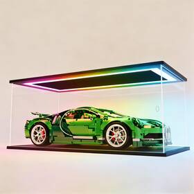 Sheenory 751018652636 Clear Acrylic Display Case With Rgb Led Lights Dustproof Showcase Bo