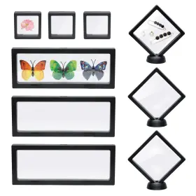 Shery 739713211020 Frame Floating Display Coin Holder Jewelry Stand Black Displ