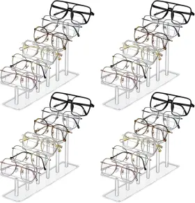 Sintuff 726084072039 Sunglasses Display Stand Rack Holder Eyeglasses Glasses Acrylic Organizer Clear