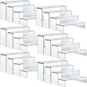 Dac-sintuff-944 Sintuff 24 Pcs 6 Set Acrylic Display Risers 9 Inch 8.7 8.3 8 Clear