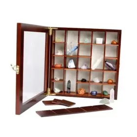 Sr-rc-01 Smartyrocks Adjustable Rock Display Case - Collection Box With Fabric Bed Medium Size