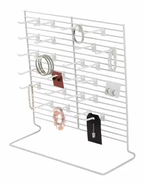 24-peg Sswbasics 16139 White Wire Countertop Rack - 18 Inch W X 20 H
