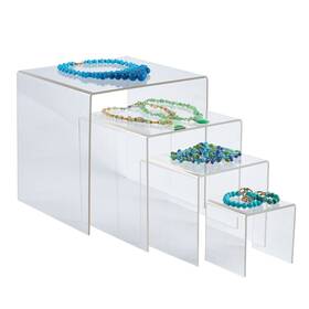Sswbasics 55136 4 6 8 10 Inch Square Nesting Clear Acrylic Display Risers
