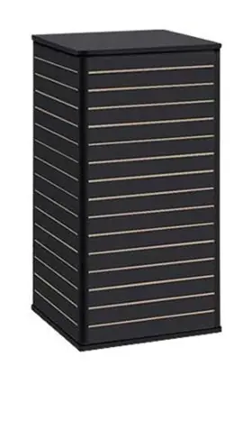 60361 Sswbasics Black Slatwall Tower - 24 Inch W X 48 H Melamine Finish Easy