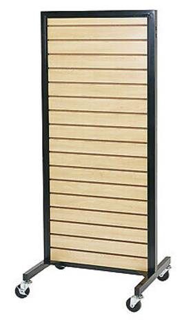 Sswbasics 60682 Maple Metal Framed Rolling Slatwall Merchandiser