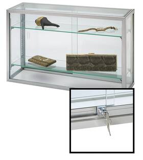 Sswbasics 65302 Countertop Display Case - Upright Glass 18 Inch H X 8 D 30 L Lock Included