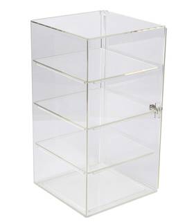 Sswbasics 98218 4-shelf Acrylic Display Case - 9 Inch W X D 18 H With Lock And Key
