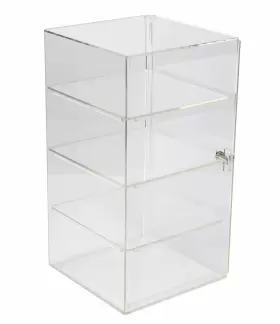 98218 Sswbasics 4-shelf Acrylic Display Case - 9 Inch W X D 18 H With Lock And Key