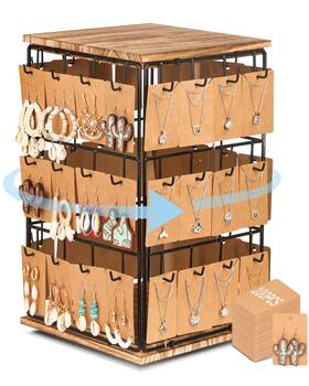 Stackoria Jds1 Rotating Earring Display Stand Jewelry For Vendors With Adversitsing