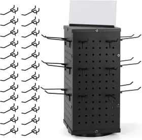 Storage Standard 114129904061 Rotating Pegboard Display Stand With 24 Hooks - Metal Spinning Peg Board Storage Standard 114129904061 Rotating Pegboard Display Stand With 24 Hooks - Metal Spinning Peg Board