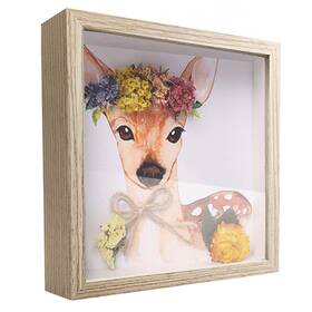 Sunmeg Smtan0010 5x5 Small Shadow Box Frame Display Case Wood With Plexiglass B