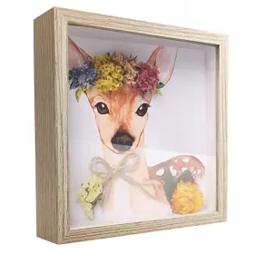 Smtan0010 Sunmeg 5x5 Small Shadow Box Frame Display Case Wood With Plexiglass B
