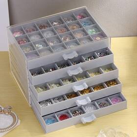 Sutokaka 5l-120g-g 5 Drawers Jewelry Earring Storage Organizer Acrylic Ring Display Holder Stand