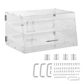 Svopes 711181403213 2-tier Pastry Display Case Commercial Acrylic Countertop Showcase Removable Sh