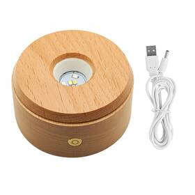 Sywan 0226-01 Wood Led Display Base Rotating Stand Round Wooden Lighted Stand