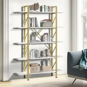 Beysh0001086be Taus 71 Inch Tall 5-tier Gold Bookshelf Bookcase Etagere Open Wide Display Storage Rack Beysh0001086be Taus 71 Inch Tall 5-tier Gold Bookshelf Bookcase Etagere Open Wide Display Storage Rack