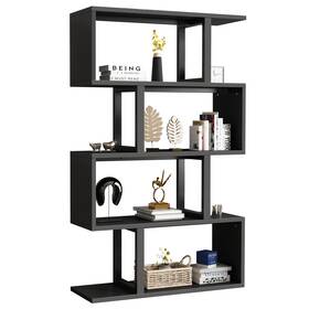 Taus Beysh0007030be 5/6 Tier Wood Geometric Bookcase S-shaped Bookshelf Freestanding Display Shelf