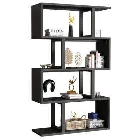 Beysh0007030be Taus 5/6 Tier Wood Geometric Bookcase S-shaped Bookshelf Freestanding Display Shelf