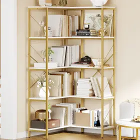 Beysh0009304be Taus L-shaped Corner Storage Shelves Etagere Bookcase Bookshelf Open Display Rack