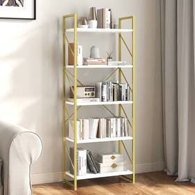 Taus Beyshtpo0p 5-tier Modern Bookshelf Open Display Bookcase Book Storage Holder Rack Shelving