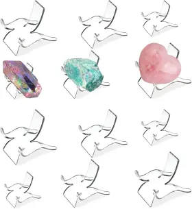 Te-cdsf-4p Terdewe 12 Pcs Acrylic Crystal Display Stands 3 Sizes Clear Easels For Rocks Gems