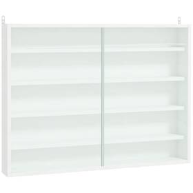 Tileon Wyhdra648 White 5-tier Display Cabinet Glass Case With 2-doors And Adjustable