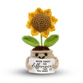 Tiny Detalles Sc002 Valentines Mini Crochet Sunflower Cute Cheer Up Gifts Yellow