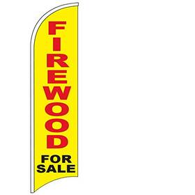 Tiptop Home 726228087448 Firewood For Sale - Windless Swooper Flag Feather Banner Sign 2.5x11.5 Ft Tal