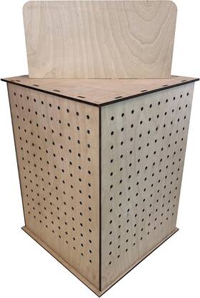 Torched Dis-rotating-pegboard-1 Wooden Rotating Display Peg Board Stands For Vendor Jewelry