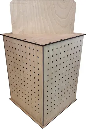 Dis-rotating-pegboard-1 Torched Wooden Rotating Display Peg Board Stands For Vendor Jewelry