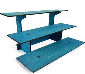 Torched Displays 313103191163 3-tier Straight Retail Table Display Stand With Shelves For Products 3 Step St