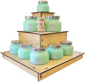 Torched V8-z875-r34v 3-tier Display Stand Versatile Wooden Rack For Bottle Soap Jewelry