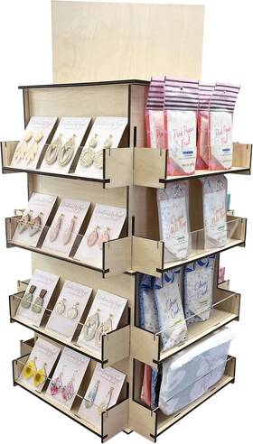 Torched Wq-c5rp-0ayh 4-sided Rotating Display Stand Versatile Showcase For Coaster Notes