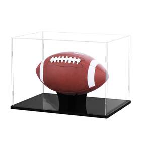 Treelf Mf-185us Football Display Case Full Size Acrylic Clear Box With Stand Uv Protected M